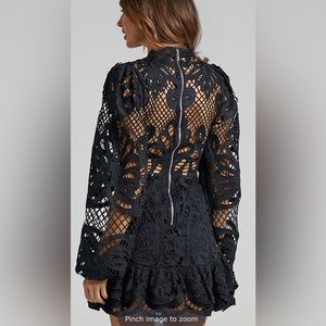 Showpo black lace dress